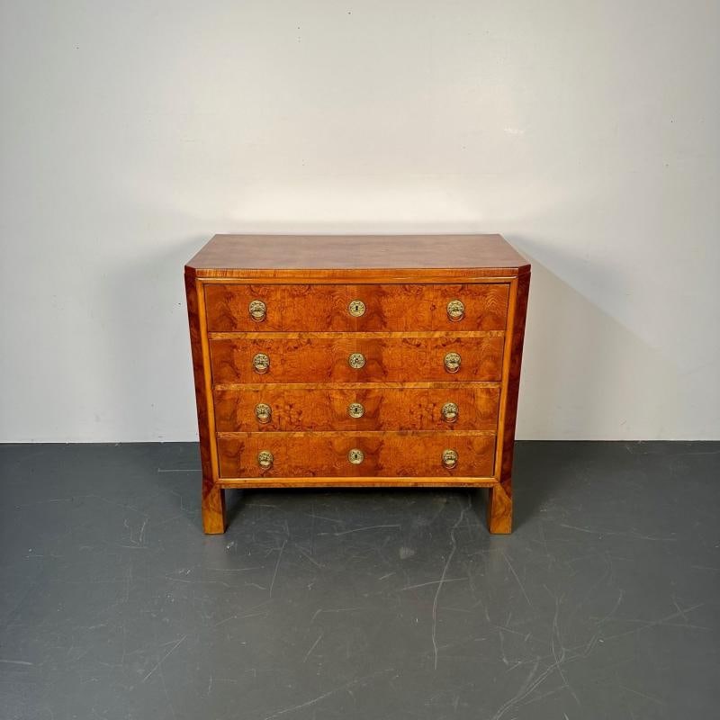 Refinished Biedermeier Four Drawer Satin Birch Chest, Dresser or Commode, 1850s - 5