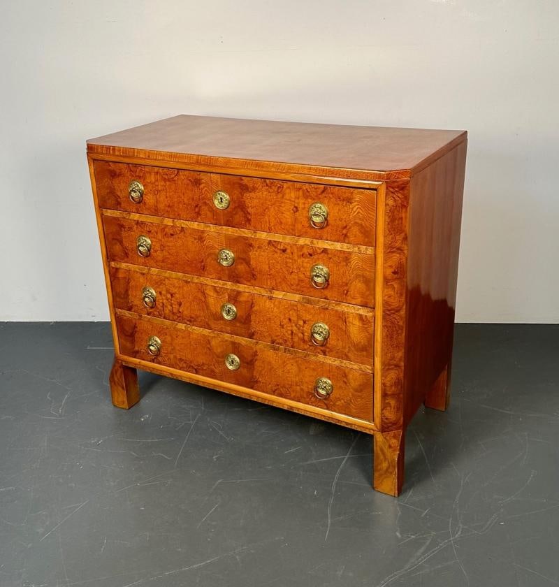 Refinished Biedermeier Four Drawer Satin Birch Chest, Dresser or Commode, 1850s - 7
