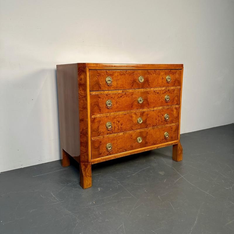 Refinished Biedermeier Four Drawer Satin Birch Chest, Dresser or Commode, 1850s - 8