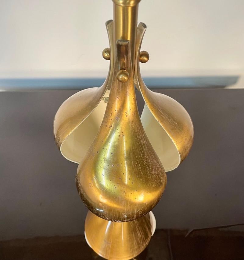 Single Hollywood Regency Style Brass Table / Desk Lamp - 6