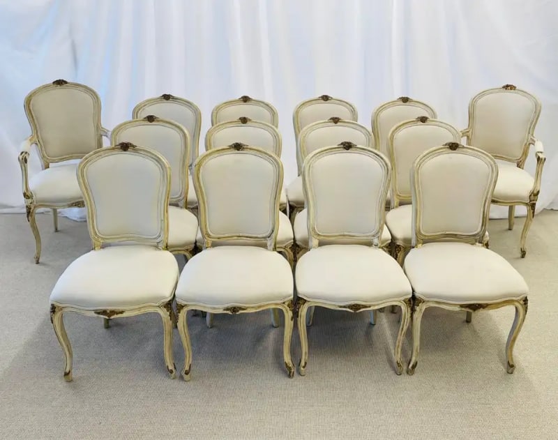 Set of 14 Maison Jansen Swedish Style Dining Chairs - 9