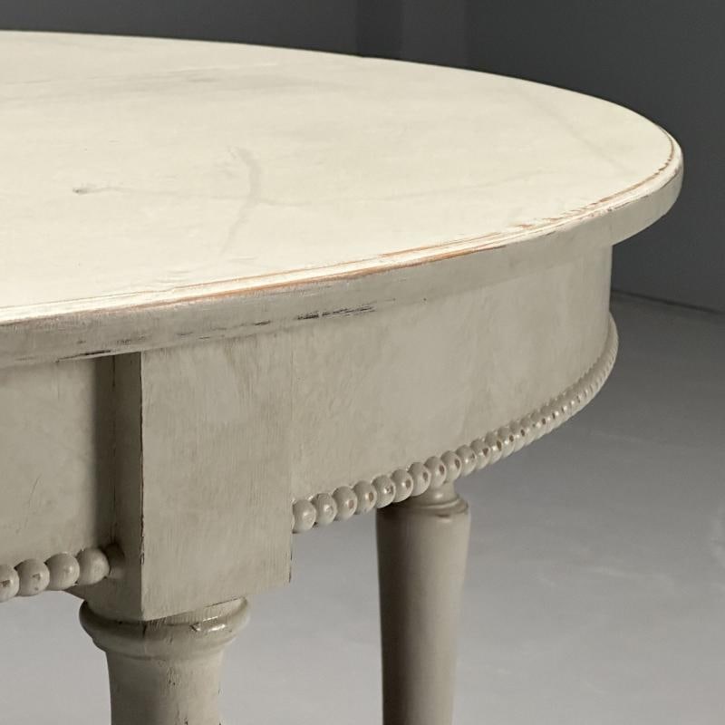 Gustavian, Swedish Dining Table, Gray Paint Distressed, Sweden, 1970s - 11