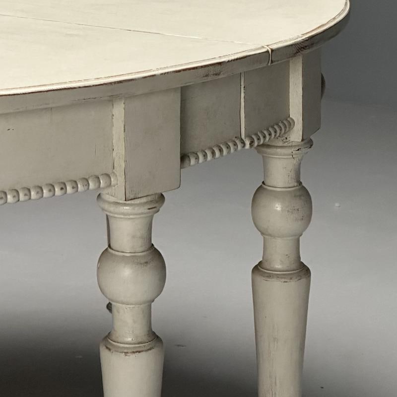 Gustavian, Swedish Dining Table, Gray Paint Distressed, Sweden, 1970s - 8