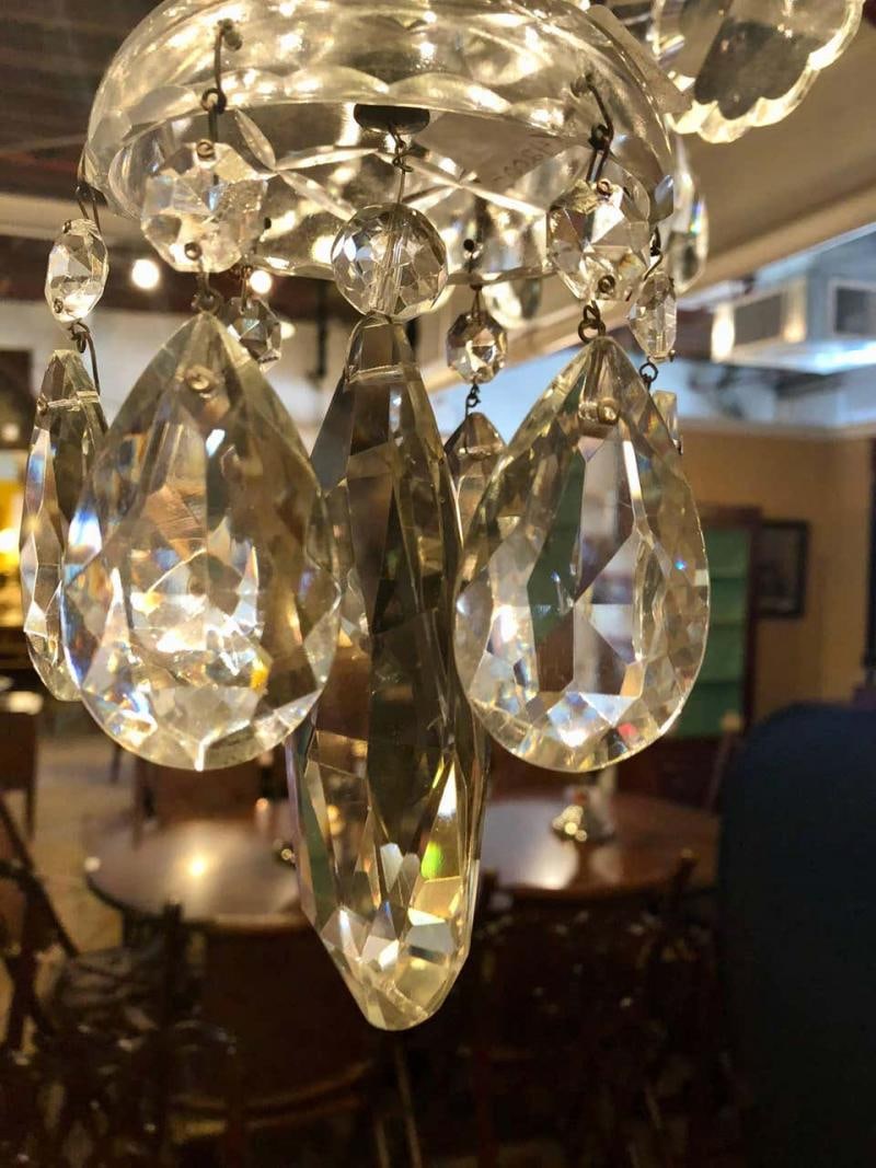 Fine Cut Crystal Georgian Chandelier with Large Pendants - 8