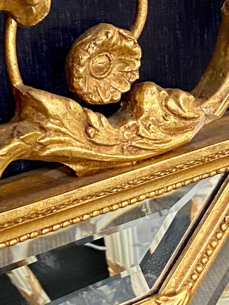 Adams Style Gilt Carved Wall Mirror with All Beveled Inserts - 10