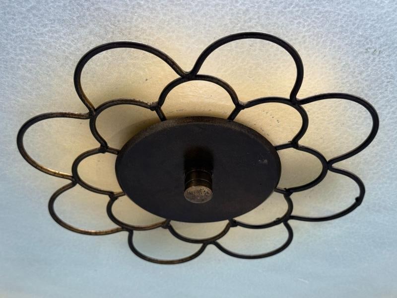 Swedish Modern, Pendant Light, Raw Glass, Wood, Sweden, 1940s - 8