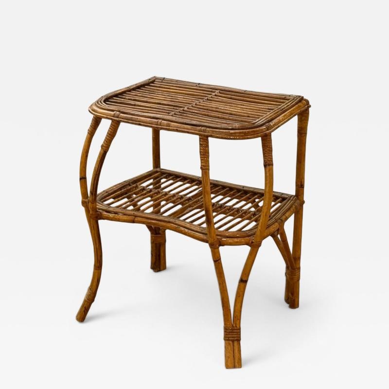 Italian Modern, Rattan, Bamboo, Cane, Side Table, Italy, 1960s (1 of 8)