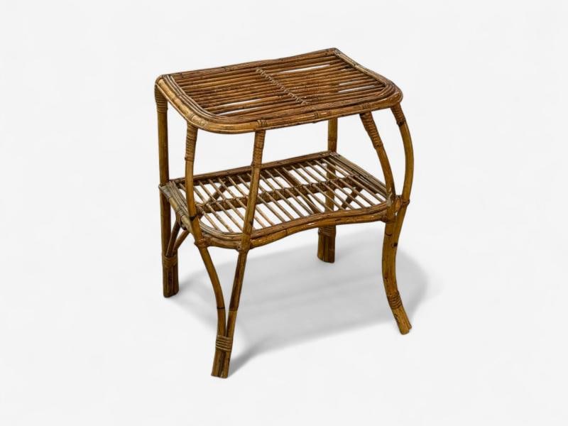 Italian Modern, Rattan, Bamboo, Cane, Side Table, Italy, 1960s - 3