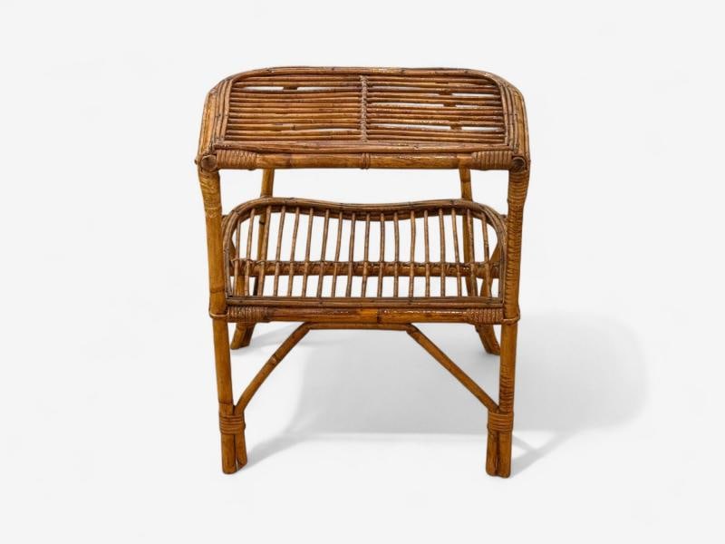 Italian Modern, Rattan, Bamboo, Cane, Side Table, Italy, 1960s - 7