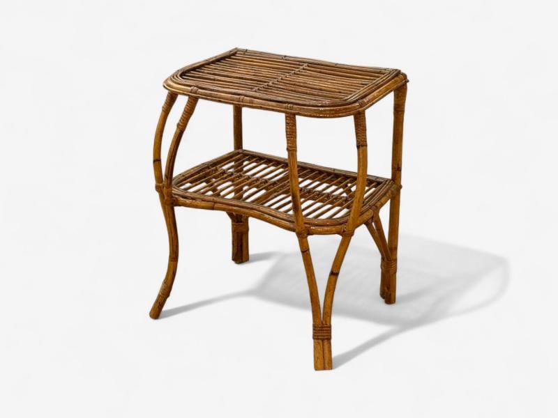 Italian Modern, Rattan, Bamboo, Cane, Side Table, Italy, 1960s - 8