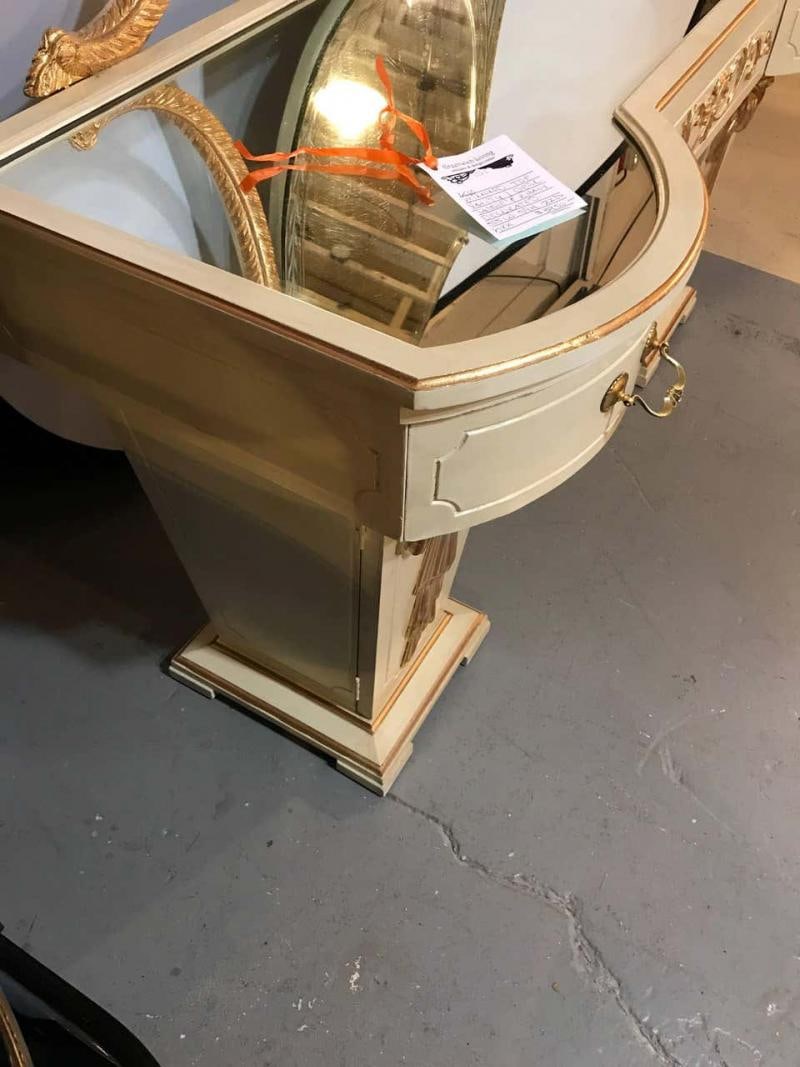 Hollywood Regency Grosfeld House Parcel Paint and Gilt Decorated Vanity or Desk - 5