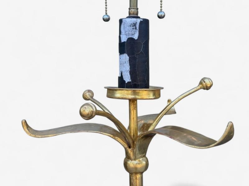 Hollywood Regency, Gilt Metal, Floral Floor Lamp, France, 1960s - 7