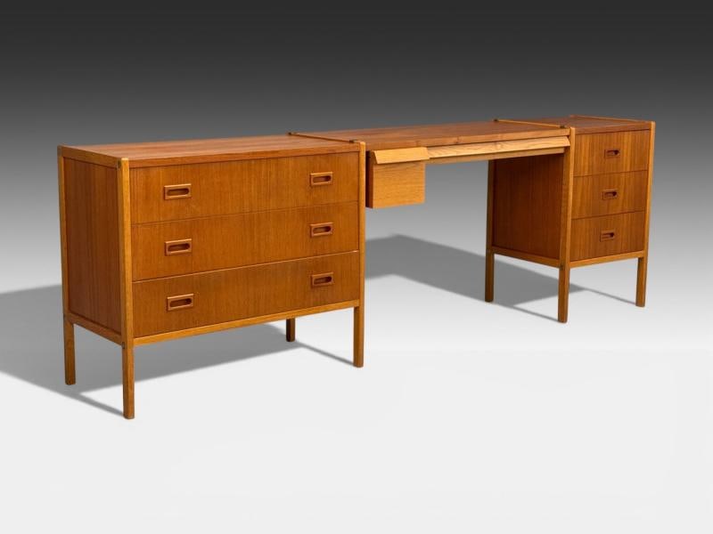 Bertil Fridhagen, Swedish Modern, Writing Desk or Vanity, Teak, Sweden, 1960s - 3