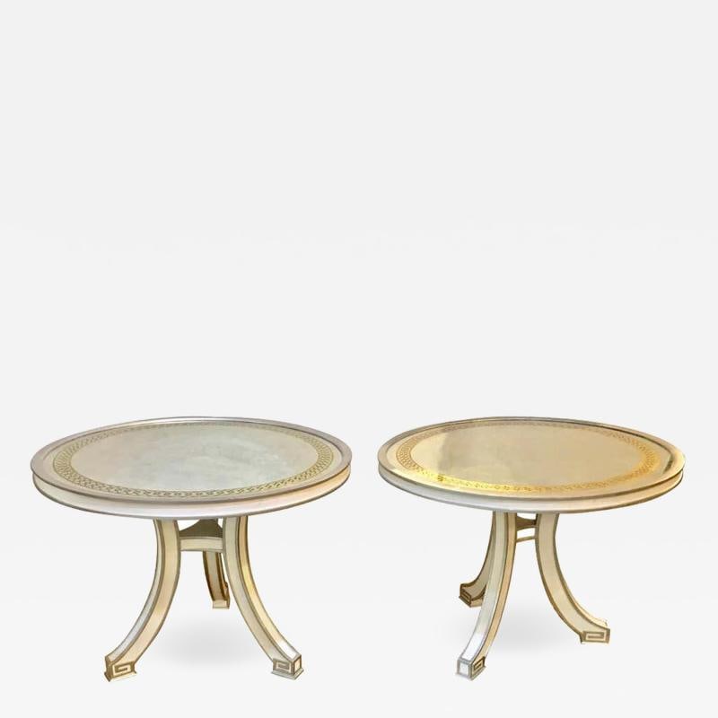 Pair of Compatible Églomisé Top Painted Side, End or Centre Tables - 2