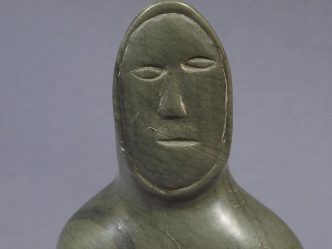 Inuit Eskimo Native American Soapstone Native Man Hunter SIGNED - 2