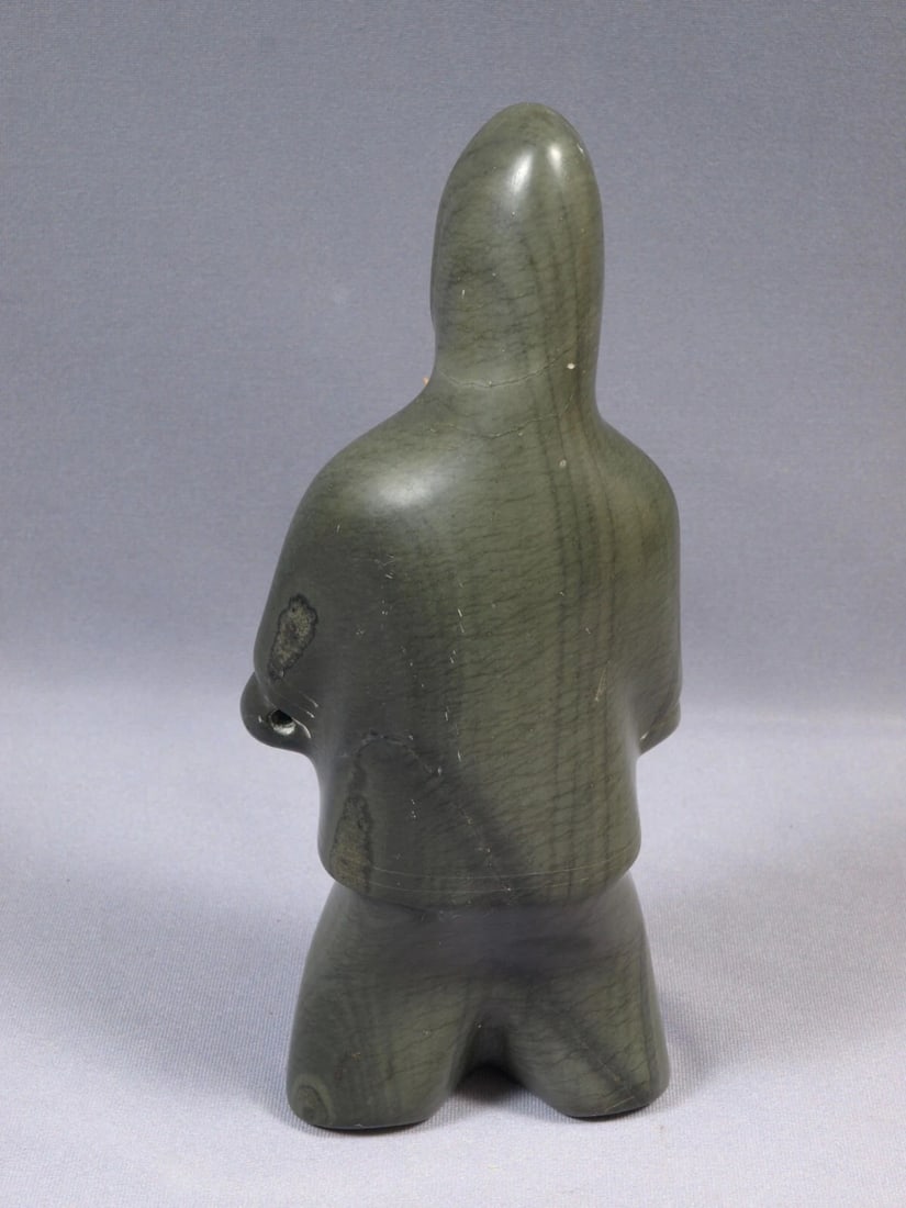 Inuit Eskimo Native American Soapstone Native Man Hunter SIGNED - 4