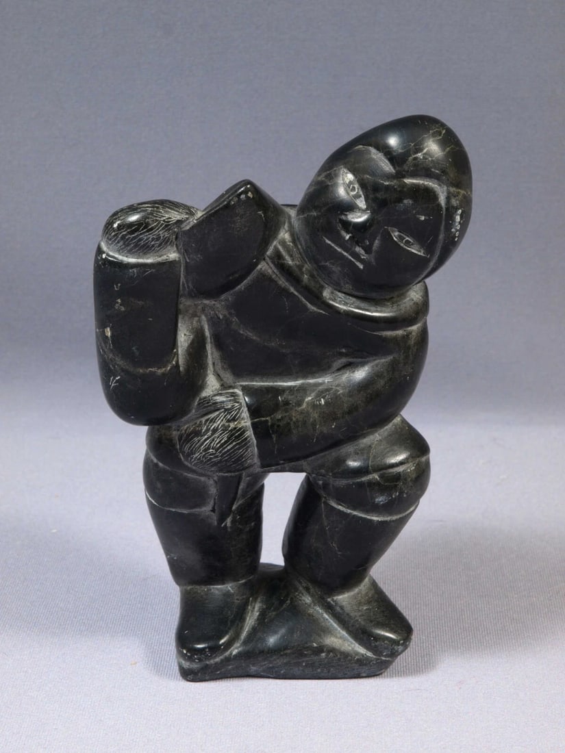 Inuit Eskimo Native American Soapstone Native Man Hunter 1978 SIGNED (1 of 6)