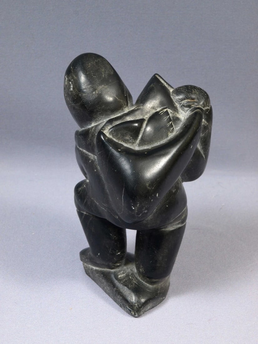 Inuit Eskimo Native American Soapstone Native Man Hunter 1978 SIGNED - 4