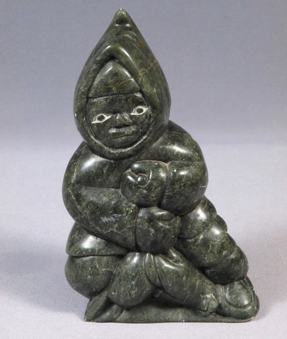 Inuit Eskimo Native American Soapstone Native Man Hunter SIGNED BC (1 of 6)