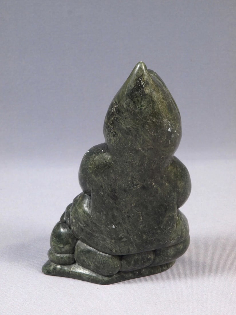 Inuit Eskimo Native American Soapstone Native Man Hunter SIGNED BC - 4