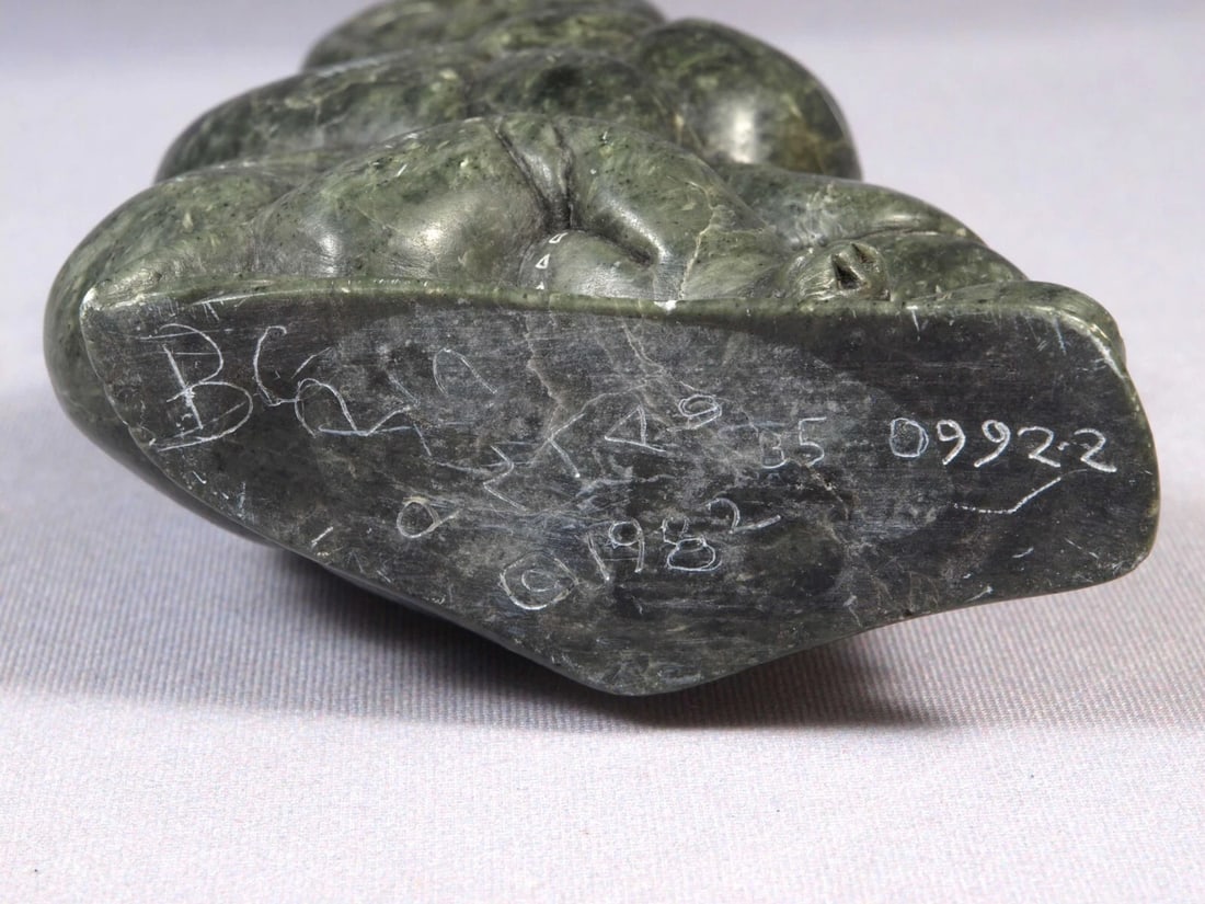 Inuit Eskimo Native American Soapstone Native Man Hunter SIGNED BC - 6