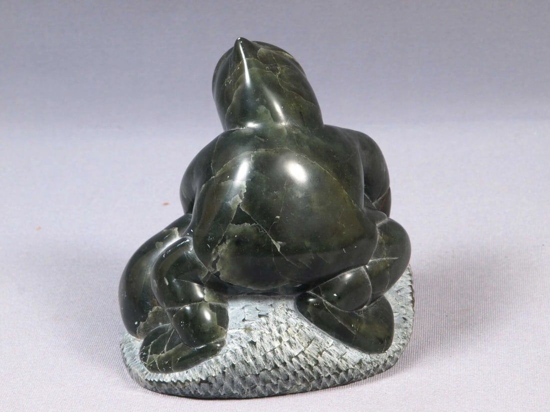 Inuit Eskimo Native American Soapstone Native Man Hunter 1983 SIGNED - 4