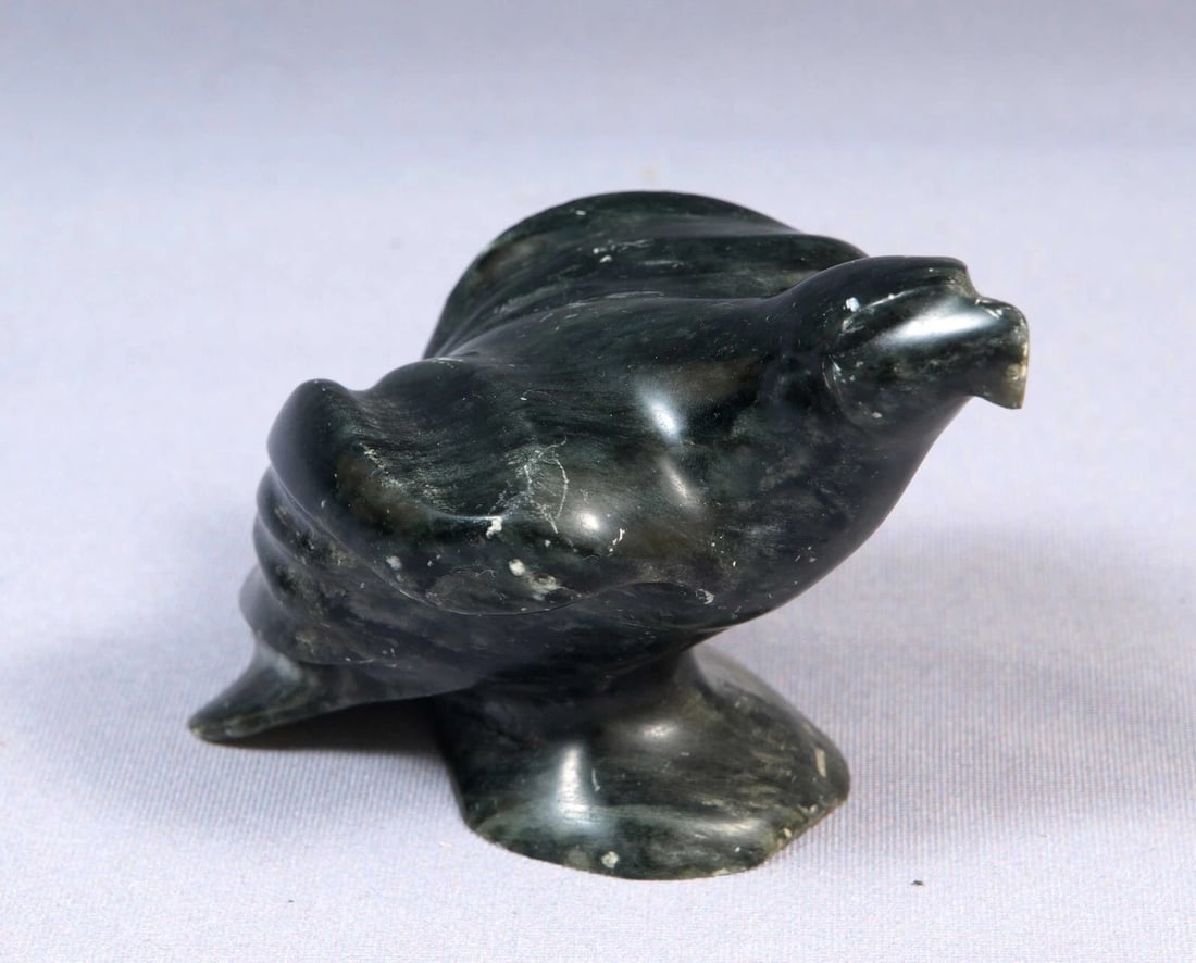 Inuit Eskimo Native American Soapstone Carving Bird Hawk Eagle R. Ingleton (1 of 5)