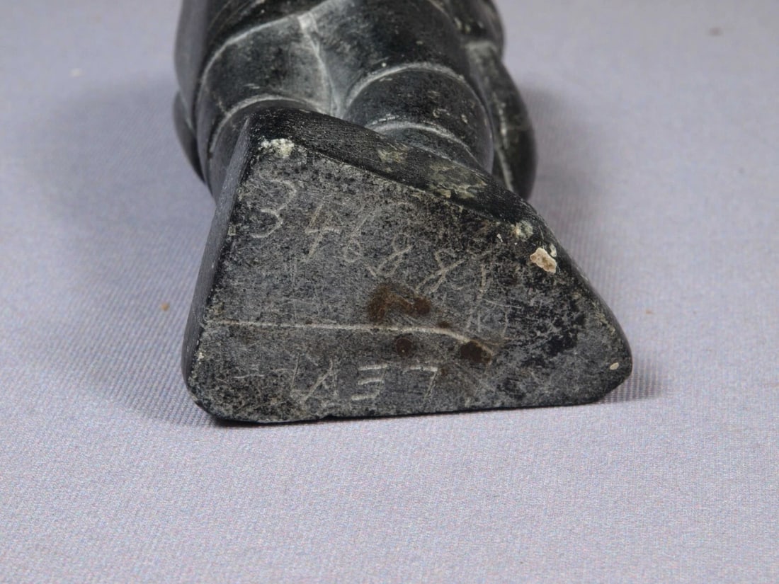 Inuit Eskimo Native American Soapstone Native Man Hunter SIGNED LEVI - 6