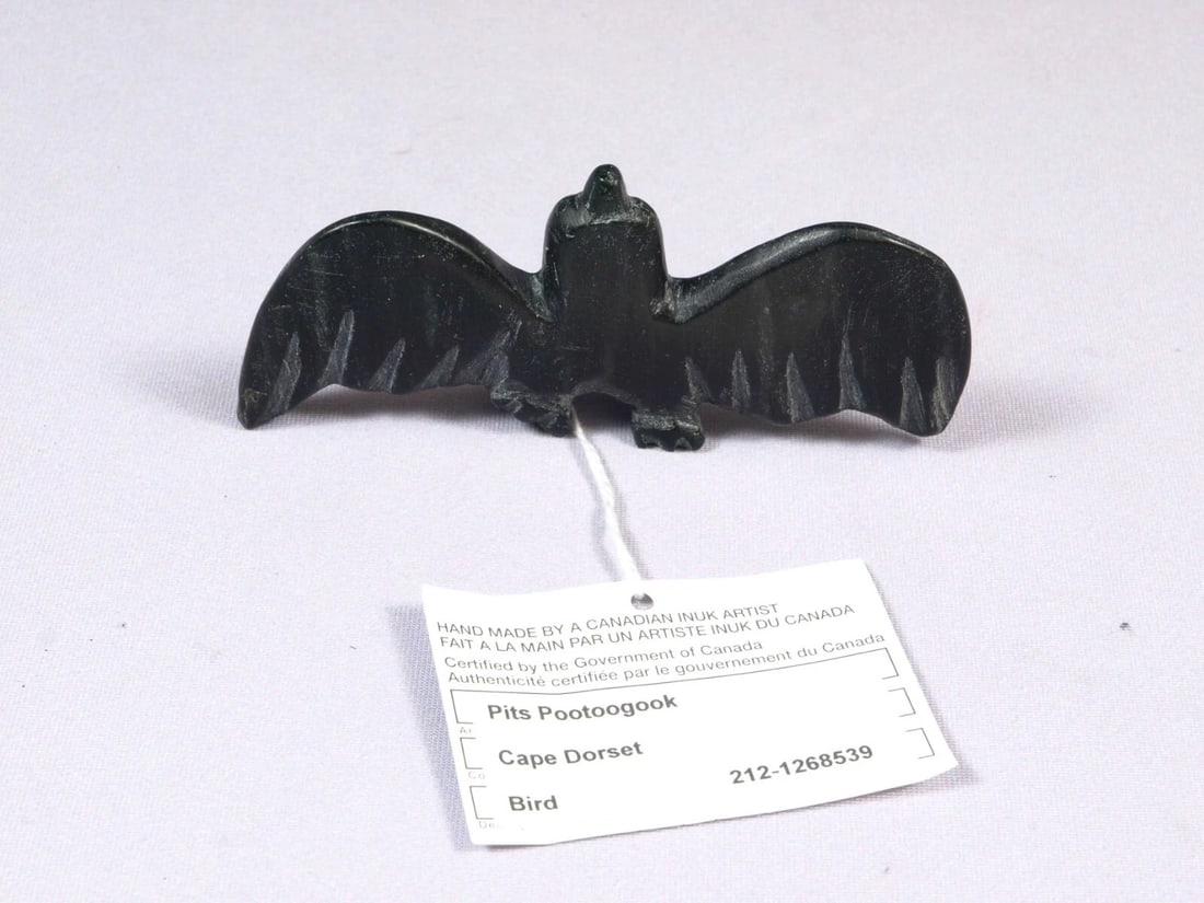 Vintage Native American Canadian Stone Carving bird Duck Pits Pootoogook (1 of 5)