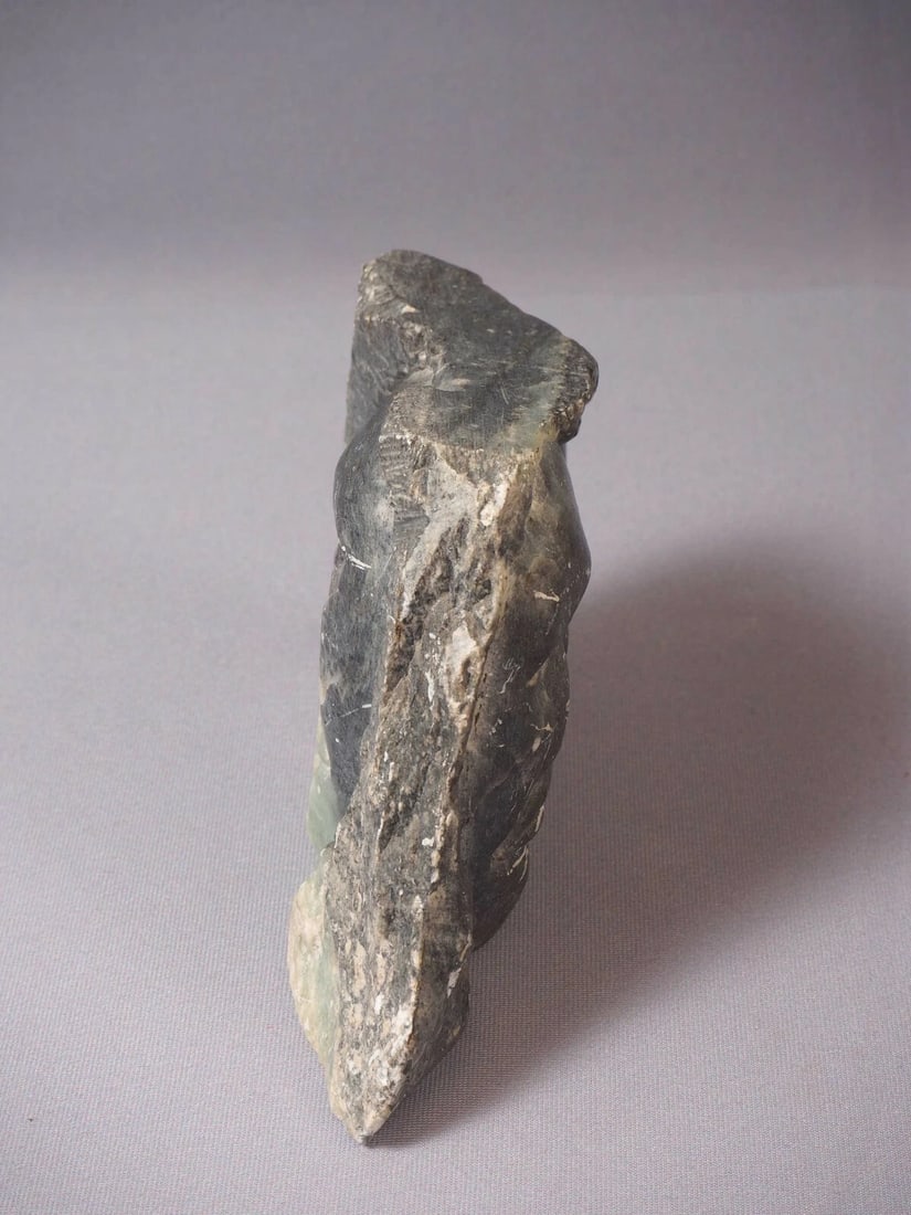 Native American Stone Carving Faces SIGNED Canada Green Gray - 4