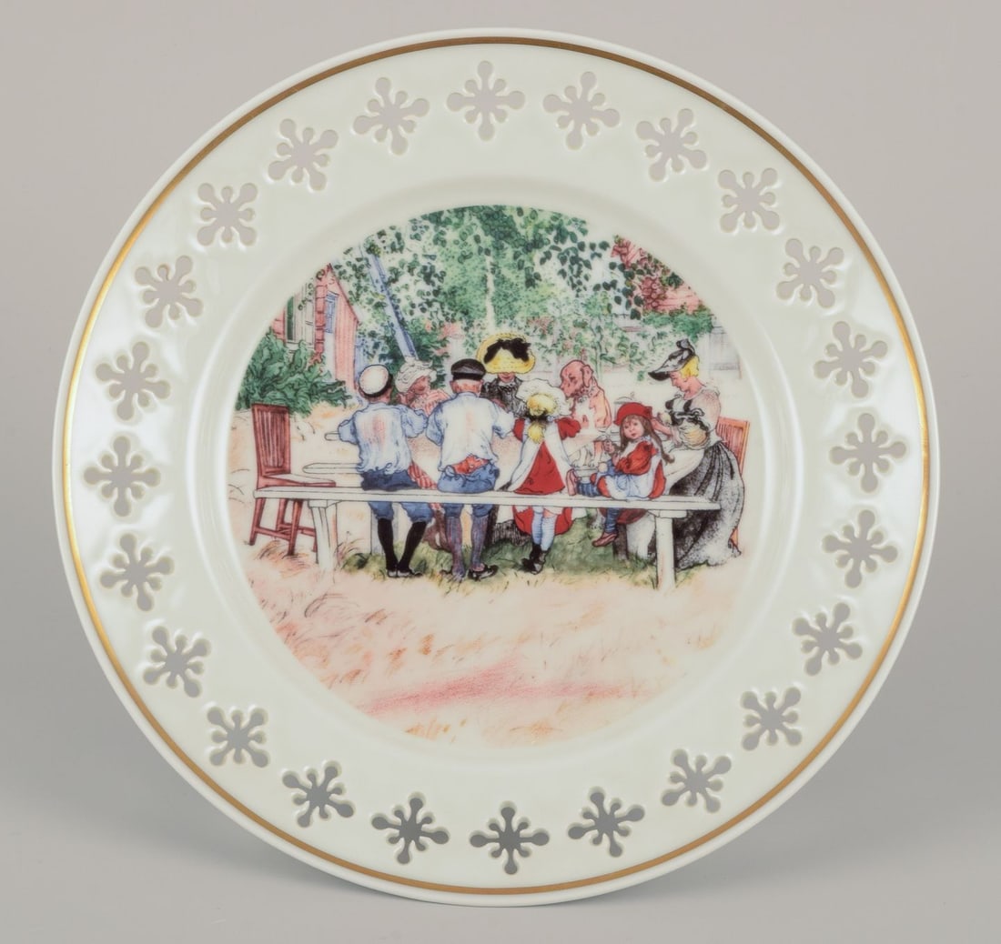 Bing & Grøndahl, Denmark. Set of six porcelain plates with motifs from Carl Larsson's - 6