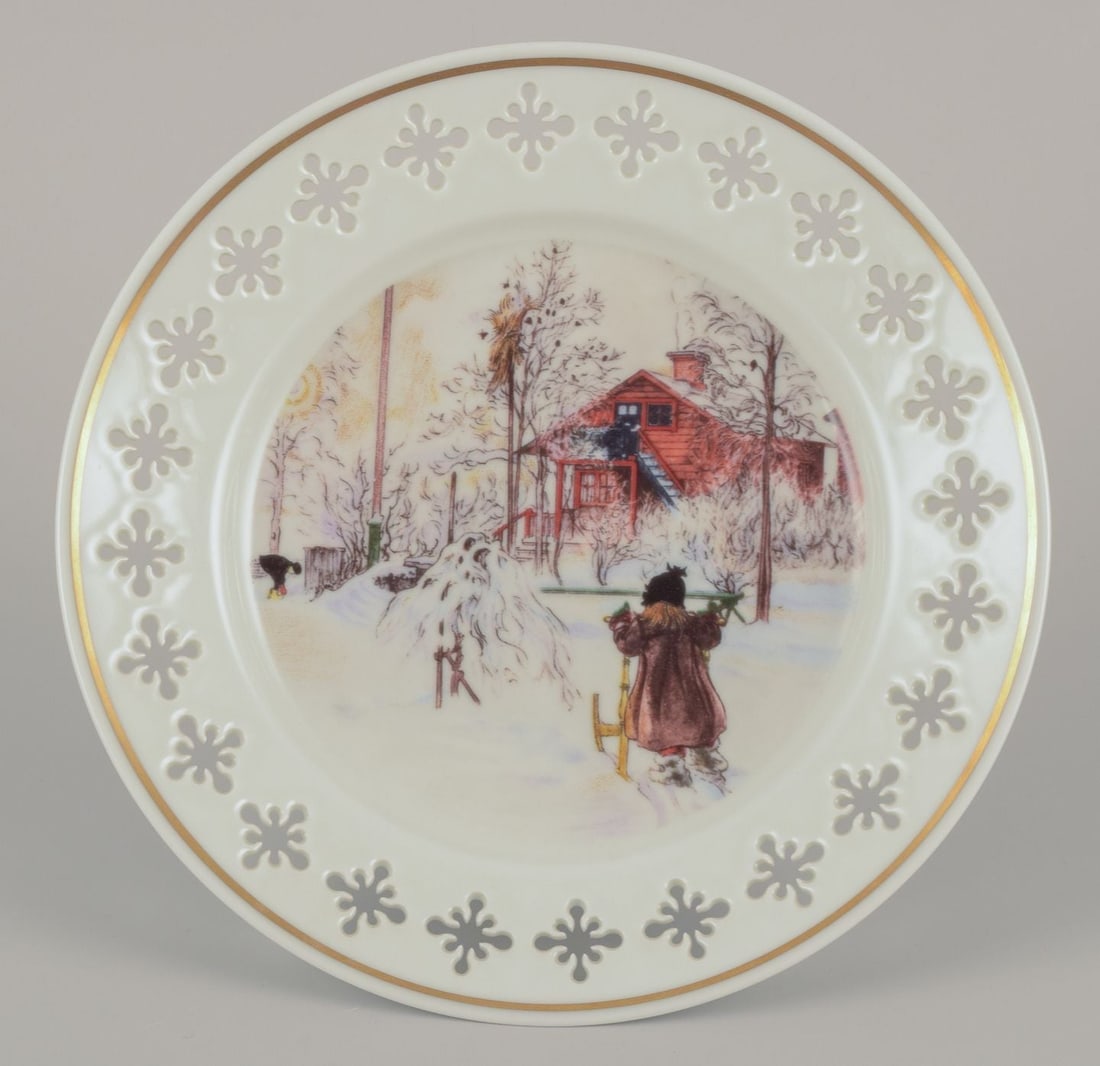 Bing & Grøndahl, Denmark. Set of six porcelain plates with motifs from Carl Larsson's - 7