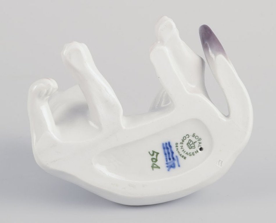 Royal Copenhagen. Porcelain figurine of a white kitten. 1991-1995. - 7