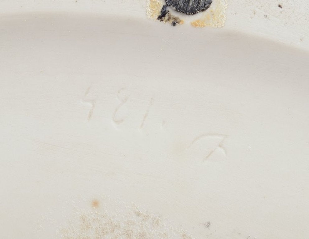 Rare Royal Copenhagen Art Nouveau porcelain dish. Modeled with codfish in relief. 1889-1922. - 9