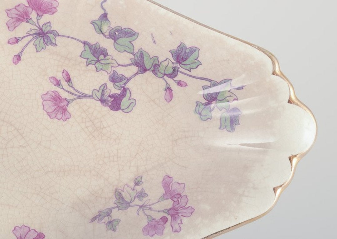 Gustafsberg, Sweden. Two small oblong 'Geranium' earthenware bowl. 1918. - 7