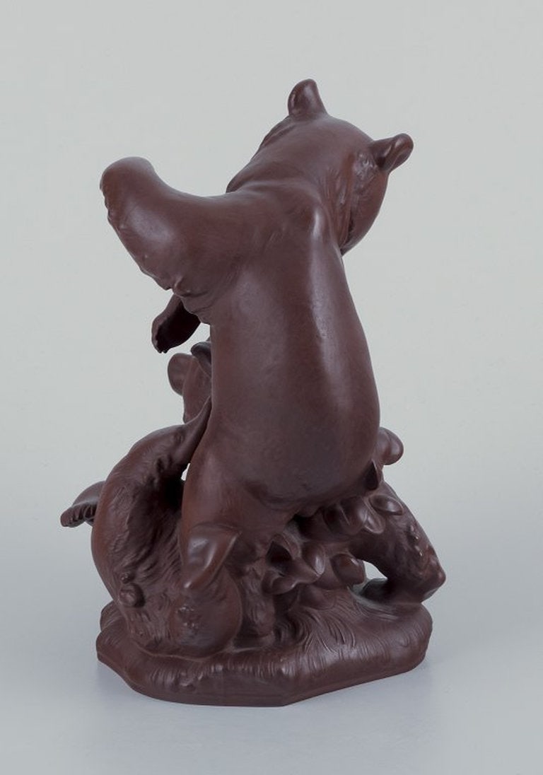 Alexander Struck for Meissen Böttgersteinzeug, Germany. Stoneware figure of playing brown - 6