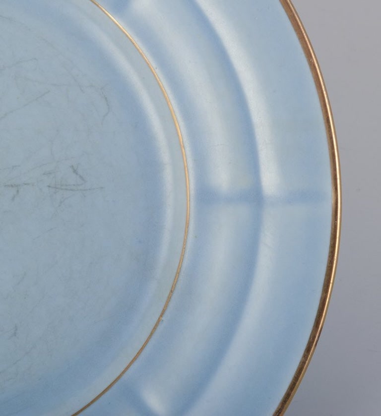 Arthur Percy for Gefle, Sweden. Seven Art Deco 'Grand' plates in pastel blue porcelain with - 4