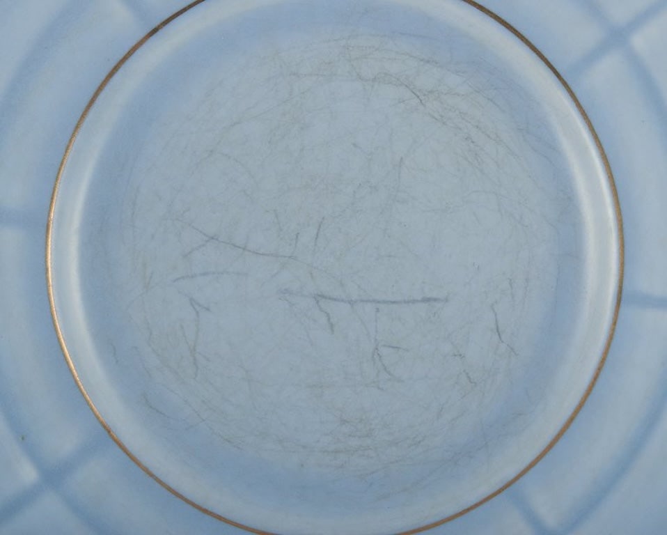 Arthur Percy for Gefle, Sweden. Seven Art Deco 'Grand' plates in pastel blue porcelain with - 6