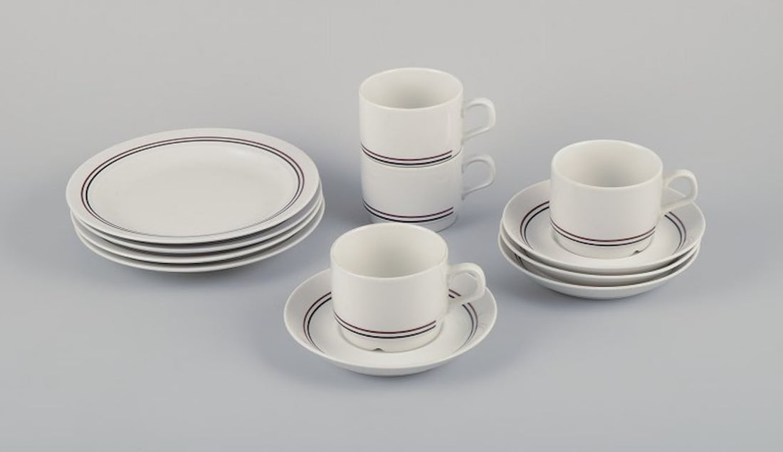 Rörstrand, Sweden. Coffee service in glazed porcelain consisting of four coffee cups, four (1 of 9)
