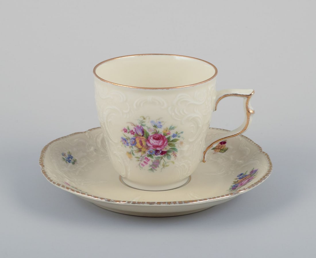 Rosenthal, seven-person "Sanssouci" coffee service. Decorated with polychrome floral motifs. Approx. - 3