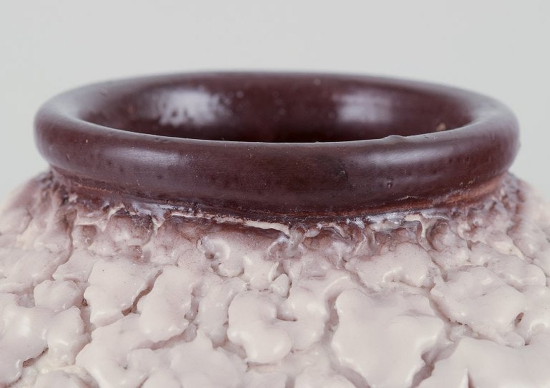 French ceramicist. Ceramic vase. Lava glaze in light and brown colours. Ca. 1960s - 5