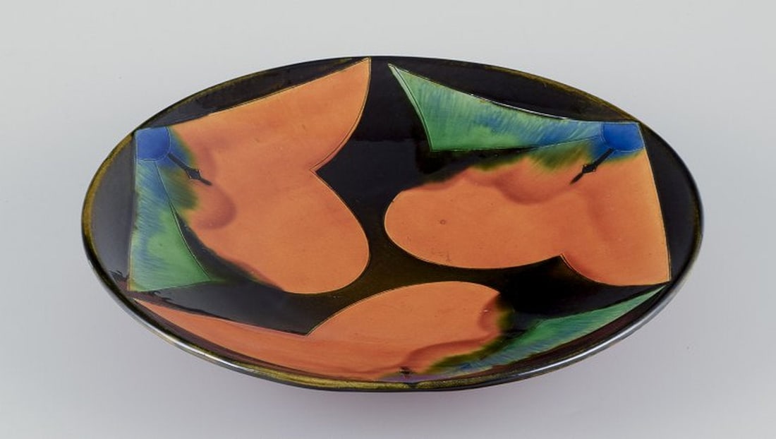Danish ceramicist, Tommerup Brickworks. Large unique ceramic bowl. 1990. - 2