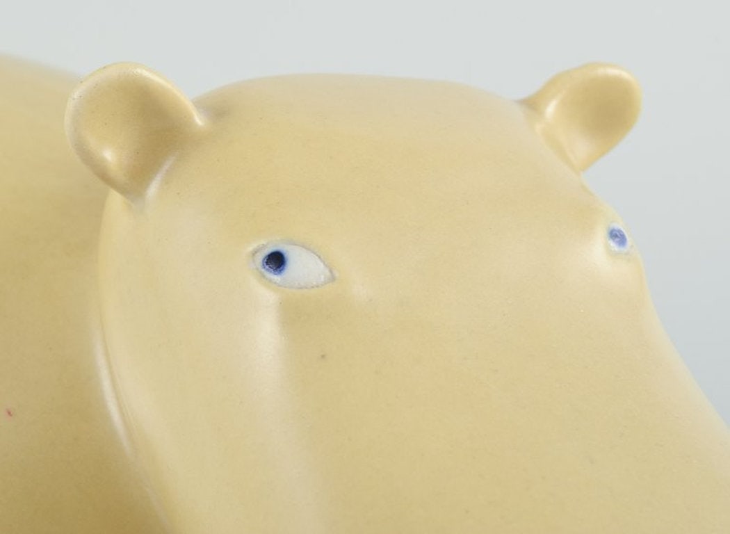 MARIANNE GUNNEMARK for Höganäs, Sweden. Very large and rare ceramic figurine of a hippo. - 6