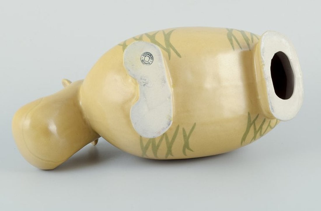 MARIANNE GUNNEMARK for Höganäs, Sweden. Very large and rare ceramic figurine of a hippo. - 8