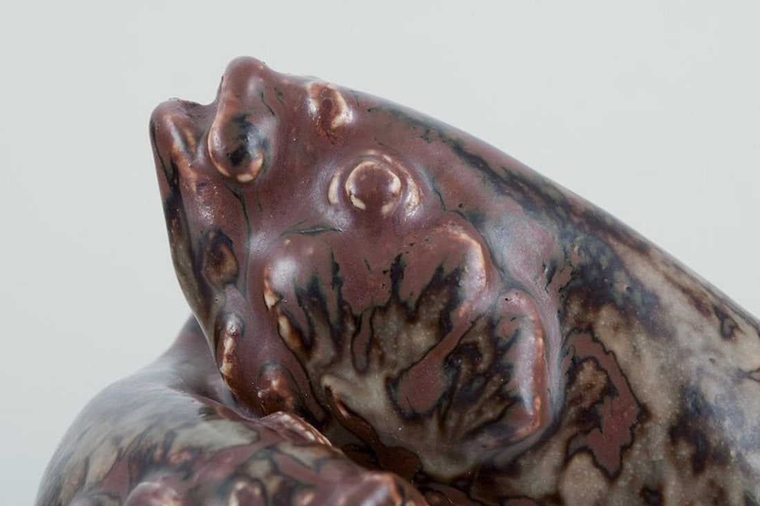 Hugo Liisberg for Saxbo, Denmark. Ceramic sculpture of two fish. Mid 1900s. - 5