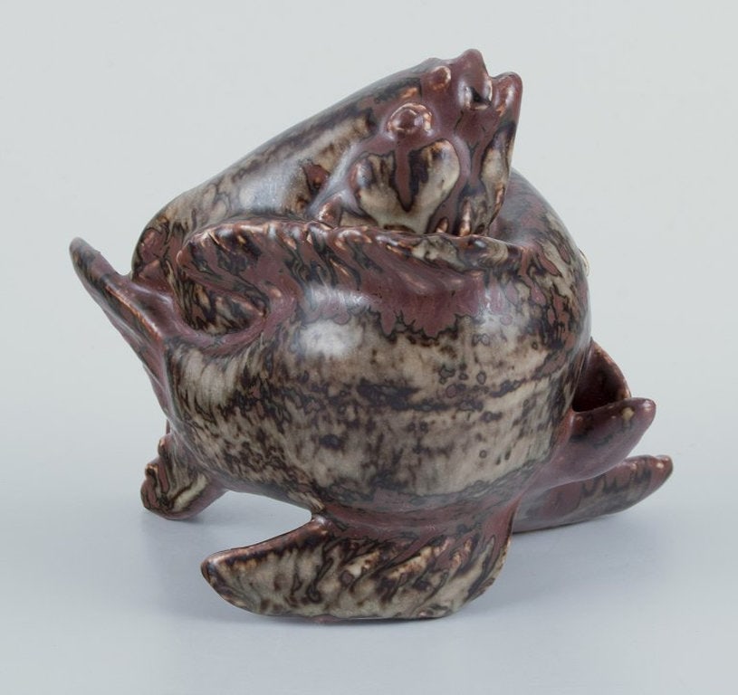 Hugo Liisberg for Saxbo, Denmark. Ceramic sculpture of two fish. Mid 1900s. - 6