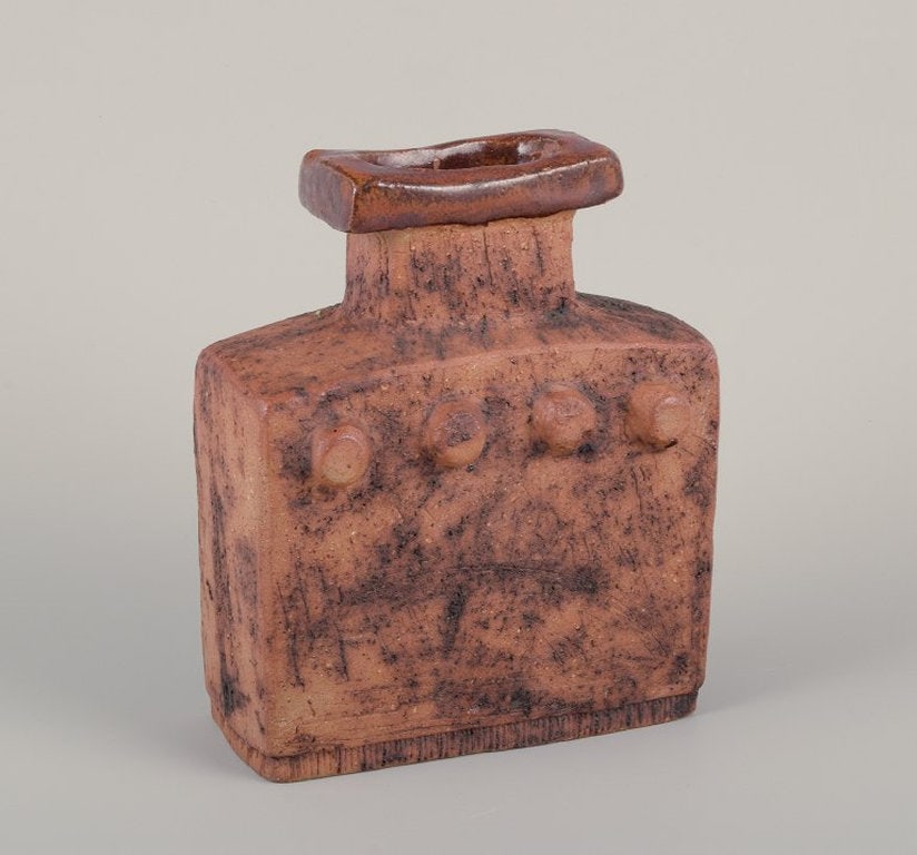 Curt Magnus Addin, Swedish ceramist. Own studio. Unique ceramic vase in a modernist style. Chamotte - 5