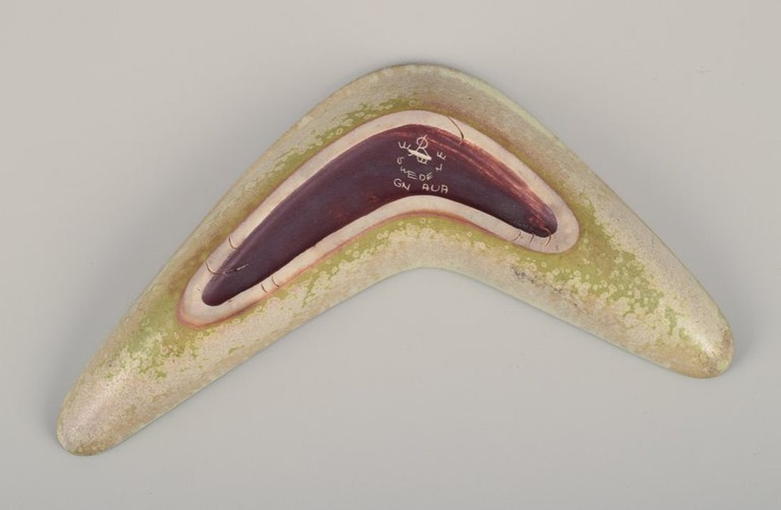 Gunnar Nylund for Rörstrand, Sweden. Boomerang-shaped ceramic bowl. Eggshell glaze in light - 8