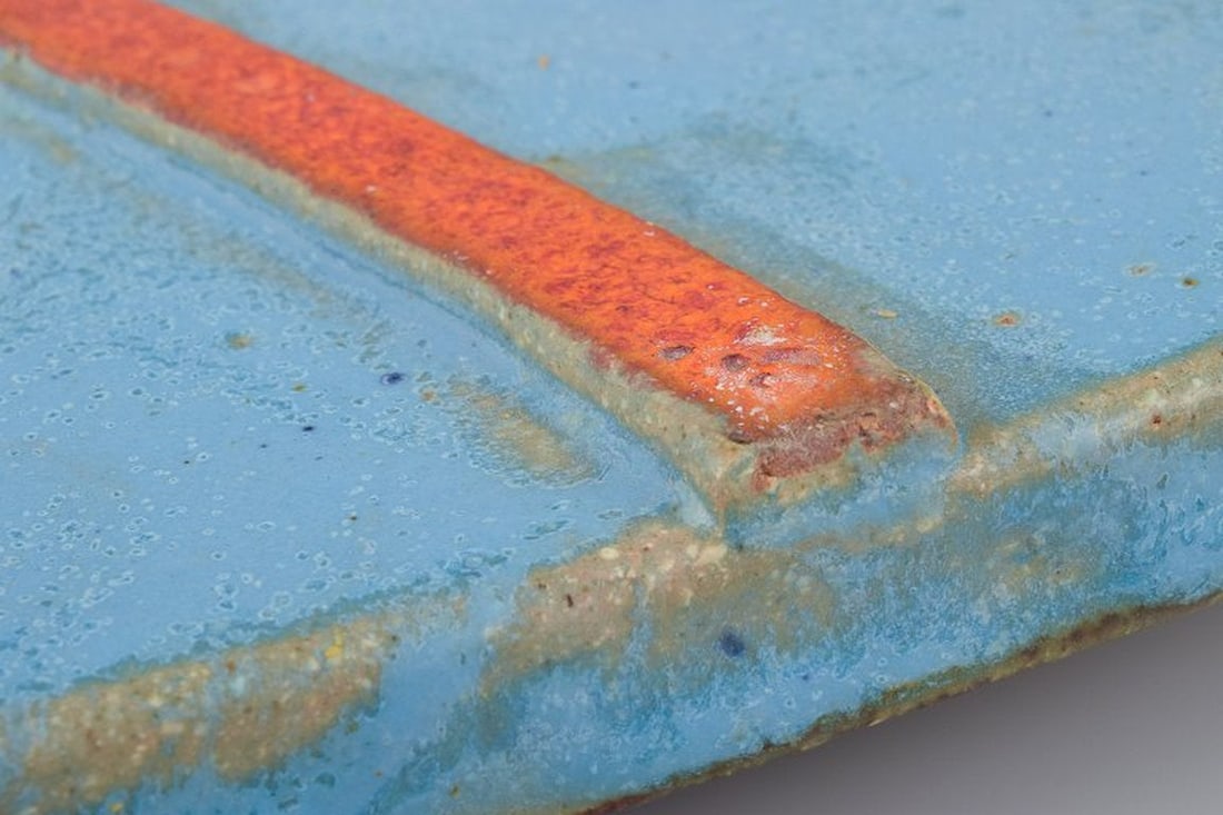 Curt Magnus Addin, Swedish ceramic artist. Unique square ceramic tray in a modernist style. Made of - 7