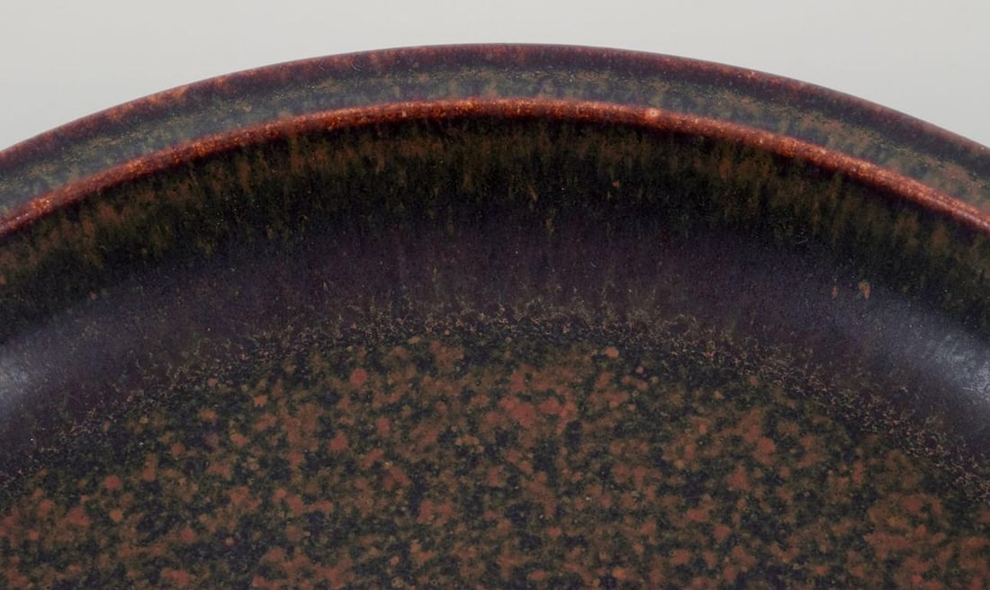 Saxbo, Denmark. Ceramic bowl with brown glaze. Approx. 1940s. - 6